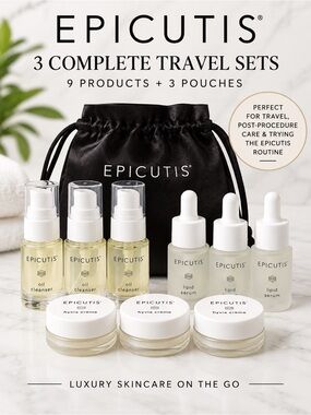 Epicutis Lipid Serum HYVIA Creme Oil Cleanser 3 Travel Sets NEW 9pc